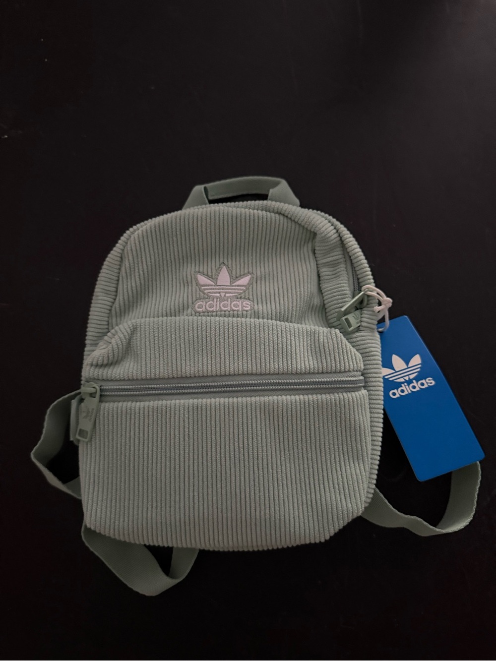 adidas Corduroy Mini Backpack in mint Green